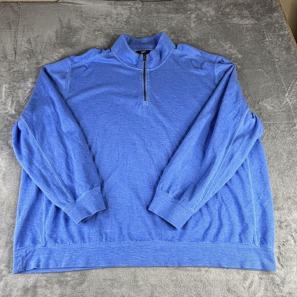 Lands End Pullover Mens 4XL Blue Quarter Zip Sweater Knit Long Sleeve Big Tall - Picture 7 of 12
